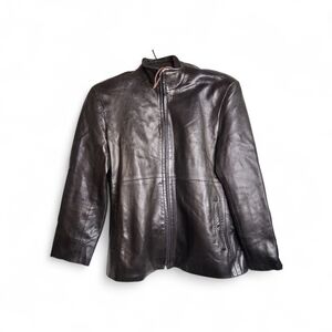 EUC VTG 90's Maud Frizon Paris Black Lambskin Leather Jacket Size 42 (10)